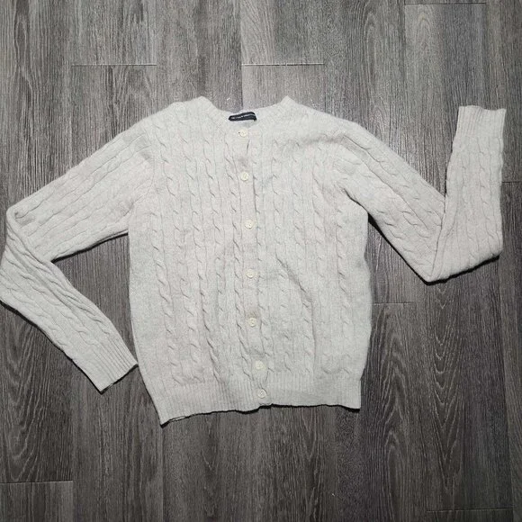 Brandy Melville grey wool cable knit button-up cardigan - Picture 4 of 9